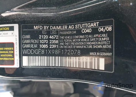 2008 Mercedes-Benz C 300 3.0L Luxury/Sport 4Matic z USA, uszkodzony, nr VIN WDDGF81X98F172078